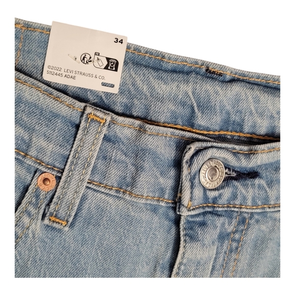 NEW Levi's 511 Blue Denim Cut Off Jean Shorts 11" Waist 34 Light Wash Jorts - Picture 8 of 16